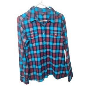 Patagonia Flannel Button Up Shirt Organic Cotton Women's Size 10
